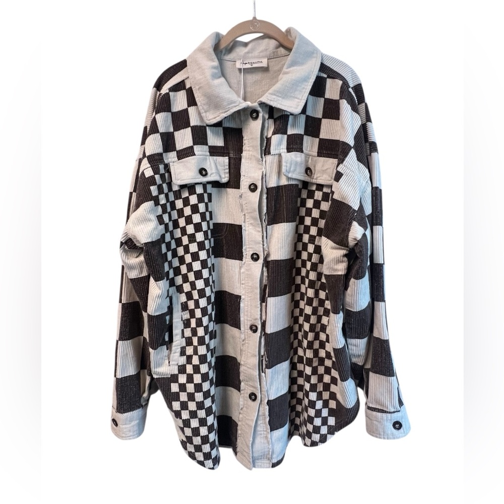 Impressions Patchwork Utility Jacket in Brown and… - image 6